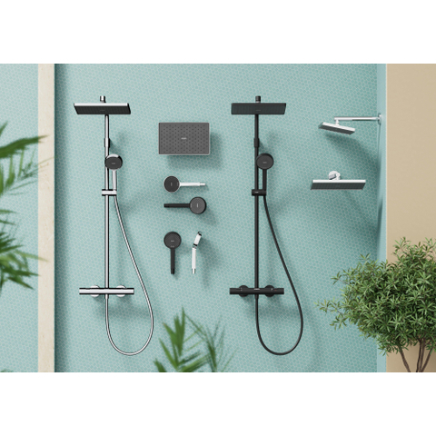 Hansgrohe Activera Q colonne de douche - 29x18cm - thermostatique - ecosmart+ - noir mat SW1566644