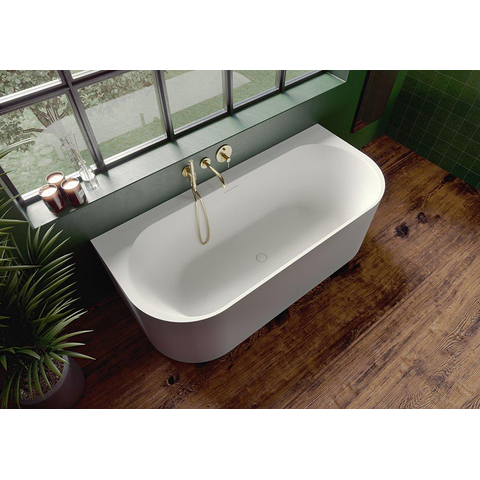 Baignoire Riho Valor semi-îlot - 180x80x56cm - semi-îlot - solid surface - blanc mat SW416724