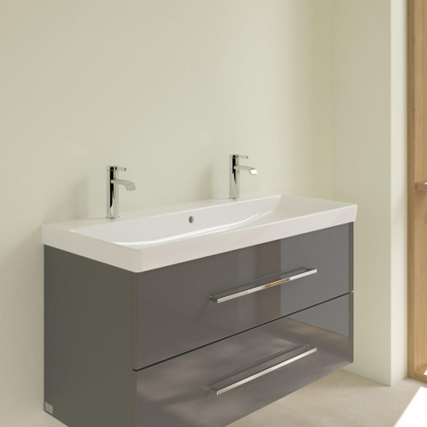 Villeroy & Boch Avento meubelwastafel - 100x47cm - 2 kraangaten - met overloop - White Alpine (glans wit) SW59853