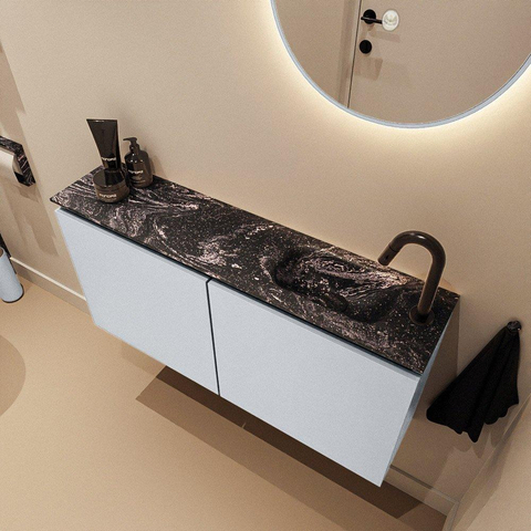 MONDIAZ TURE-DLUX Meuble WC 100 cm Clay. Lavabo EDEN Lava position à droite. Avec 1 trou de robinet. SW1103724