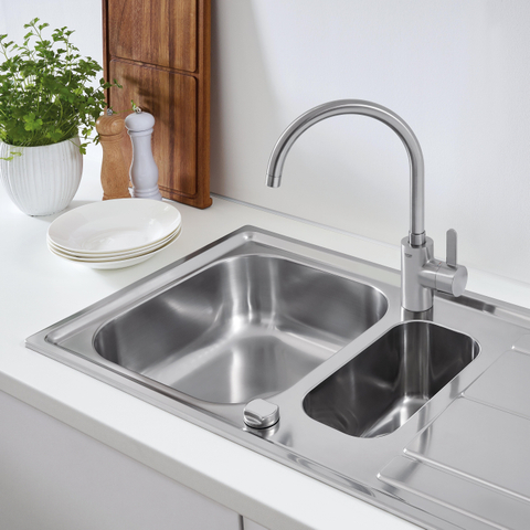 GROHE Eurosmart Cosmopolitan Mitigeur évier - haut - supersteel brossé SW225330