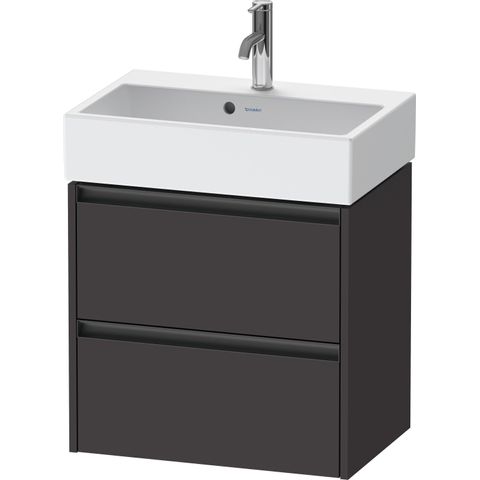 Duravit Ketho.2 Wastafelonderbouwkast - met 2 laden - 58.4x39x54.9cm - met grepen antracietgrafiet - supermat grafiet (grijs) SW772976