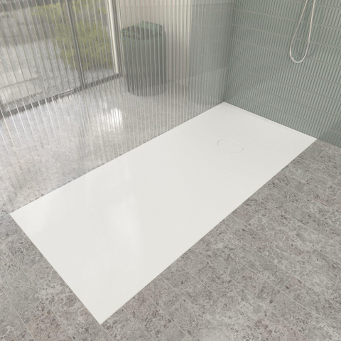 Villeroy & Boch Ecora douchebak - 180x80x4.5cm - afvoer korte zijde - white alpine (wit) SW1558887