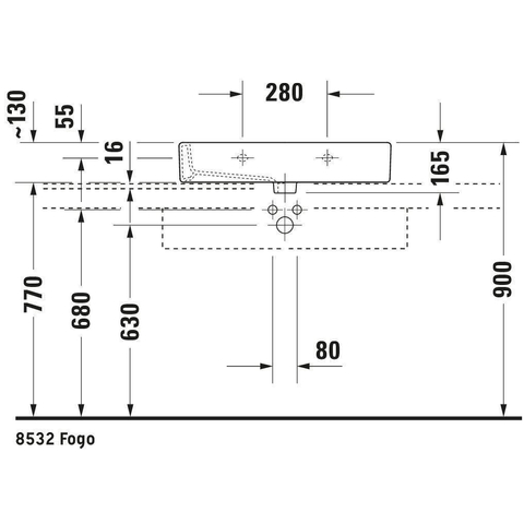 Duravit Vero Meubelwastafel - 70x47cm - met 1 kraangat - met overloop - geslepen - wit SW223283