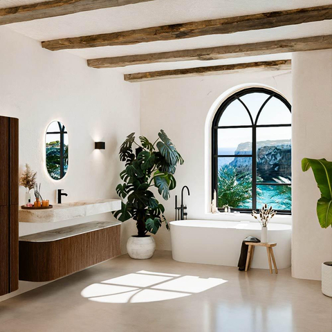 MONDIAZ THOR-DLUX 170cm badmeubel ronding links + rechts kleur Walnut met 1 lade en 2 deuren. Vrijhangende wastafel CLOUD Midden 1 kraangat kleur Frappe. SW1465566