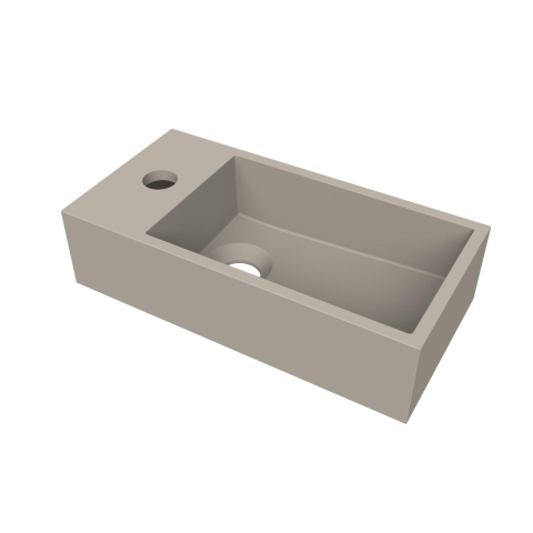Arcqua Flair lave-mains - 36x18x9cm - marbre coulé - trou robinet gauche - klei mat (beige) SW1474762