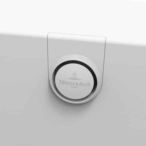 Villeroy & Boch Oberon 2.0 halfvrijstaand bad - 180x80cm Quaryl - inclusief afvoer /overloopcombinatie in chroom en - Stone White (mat wit) SW454200