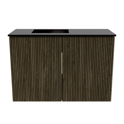 Mondiaz JOYA 60cm meuble de toilette - couleur Shadow - Lavabo FAYE position Gauche 1 trou de robinet couleur Urban. SW1421473