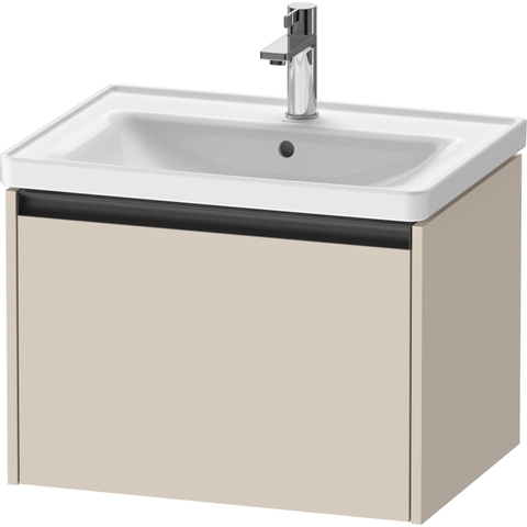 Duravit Ketho.2 Wastafelonderbouwkast - met 1 lade - 63.4x45.5x44cm - met greep antraciet - taupe supermat SW771925