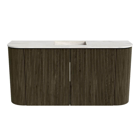 Mondiaz JOYA-DLUX 83.2cm toiletmeubel - ronding links en rechts kleur Shadow - Wastafel FAYE positie Midden 1 kraangat kleur Ostra. SW1423024