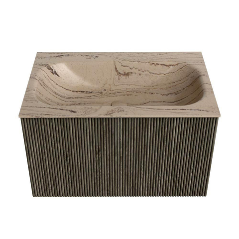 MONDIAZ KURVE-DLUX Meuble de salle de bains 70cm couleur Shadow avec 1 tiroir et 0 porte. Lavabo BIG SMALL Central sans trou de robinet Arena. SW1431289