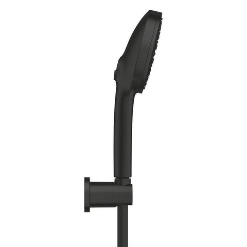 Grohe Precision Feel Thermostatische Badkraan - 31.3cm - Vitalio Joy Badset - ronde handdouche - 3 straalsoorten - met houder - matte black (mat zwart) SW1565454