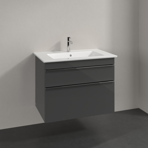 Villeroy & Boch venticello wastafelonderkast - 75.3x59cm 2x lade - glans grijs GA52688
