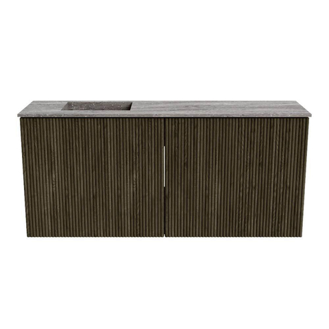 Mondiaz JOYA-DLUX 90cm toiletmeubel - kleur Shadow - Wastafel FAYE positie Links Zonder kraangat kleur Oza. SW1425046