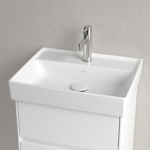 Villeroy & Boch Collaro fontein - 50x40cm - zonder overloop - 1 kraangat CeramicPlus - White Alpine (glans wit) SW358372
