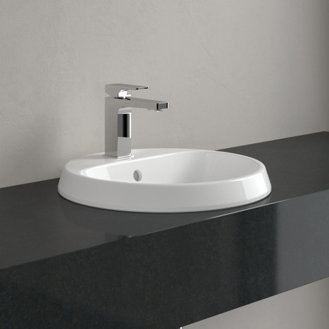 Villeroy & Boch Architectura inbouwwastafel - 45x45x17cm Rond - 1 kraangat - zonder overloopgat Ceramic - White Alpine (glans wit) SW762353