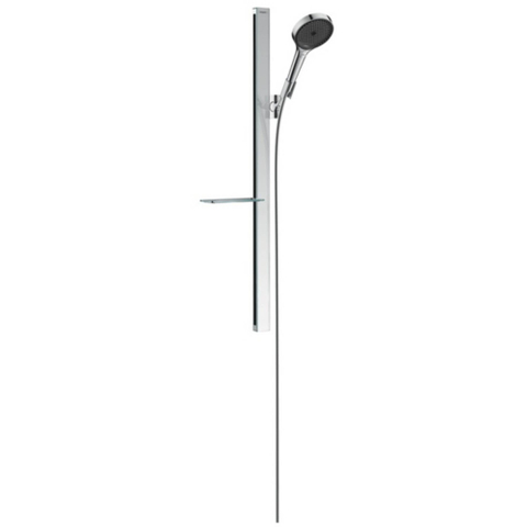 Hansgrohe RainFinity Glijstangset - met 130 - 3jet - handdouche - met zeepschaal - 90cm - met doucheslang - 160cm - hoogglans chroom SW358885