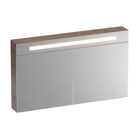 BRAUER Promise Deluxe spiegelkast – 119x70x15 cm – directe LED – 2 deuren, dubbelzijdige spiegeldeuren – Erosion SW720912