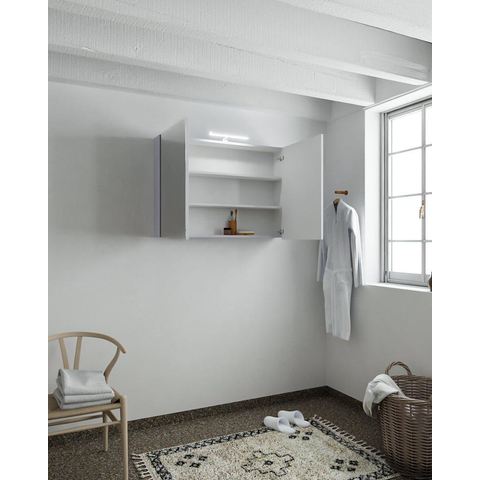 Mondiaz CUBB armoire de toilette – 100 x 70 x 18 cm – 2 portes – Cale (gris clair) SW410417