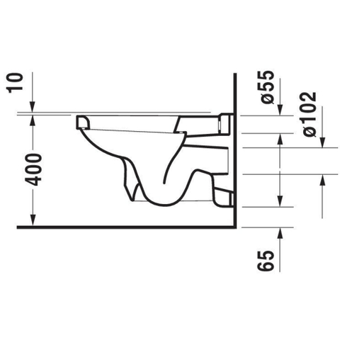 Duravit Serie 1930 Wandcloset - 58.5cm - met spoelrand - diepspoel - wit 0293350