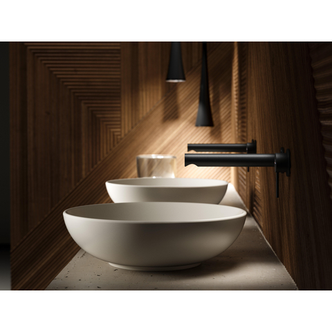 Villeroy & Boch Loop & Friends opzetwastafel - 42cm rond - met overloop CeramicPlus - mat almond (beige) SW644130