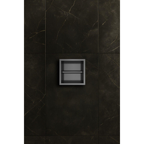 Hotbath &MORE Inbouw toiletrolhouder - 16x16x13cm - PVD - geborsteld zwart SW1245660