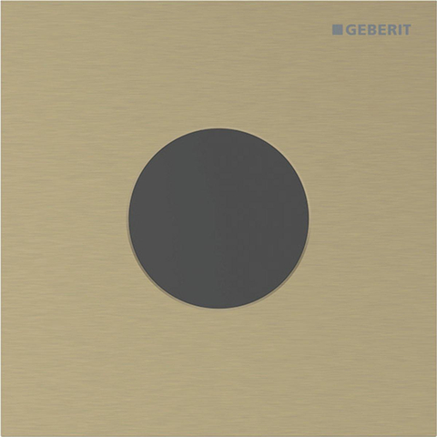 Geberit Type 40 urinioir bedieningsplaat - 230V- rond - messing geborsteld easy- to-clean - geborsteld messing goud SW1237040