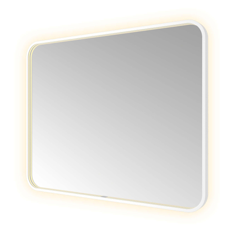 Hotbath &MORE Spiegel - 100x80cm - direct en indirect LED - color changing - spiegelverwarming - met afstandsbediening - mat wit SW1246076