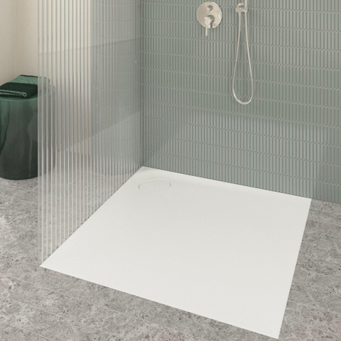 Villeroy & Boch Ecora douchebak - 100x100x3.5cm - hoekafvoer - stone white (wit) SW1559010