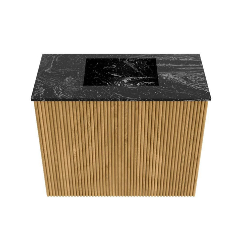 Mondiaz JOYA-DLUX 50cm toiletmeubel - kleur Oak - Wastafel FAYE positie Midden Zonder kraangat kleur Lava. SW1422034