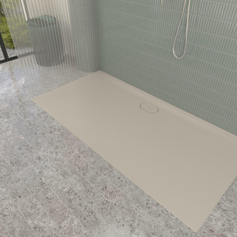 Villeroy & Boch Ecora douchebak - 180x90x3.5cm - afvoer lange zijde - almond (beige) SW1558914