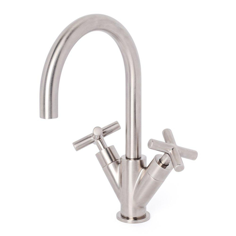 Hotbath Chap wastafelmengkraanmet draaibare uitloop zonder waste geborsteld nikkel - OUTLET UDEN STORE38936