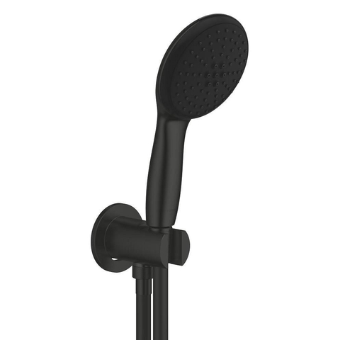 Grohe Tempesta 110 Handdoucheset - diameter 11cm - 2 straalsoorten - 7.4l/min - met houder - met slang - 150cm - matte black (mat zwart) SW1077236