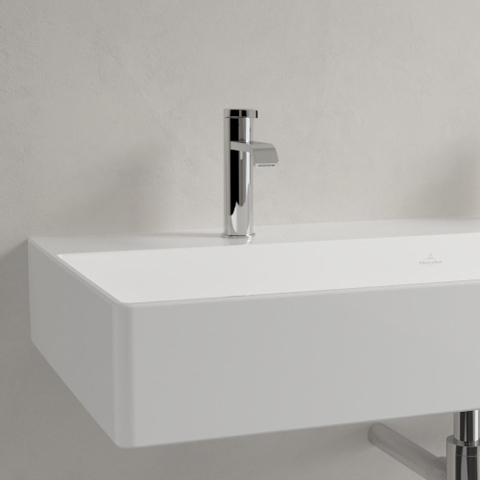 Villeroy & Boch memento 2.0 wastafel - voor handdoekhouders - 100x47cm - zonder overloop - 2 kraangaten - White Alpine (glans wit) SW358438