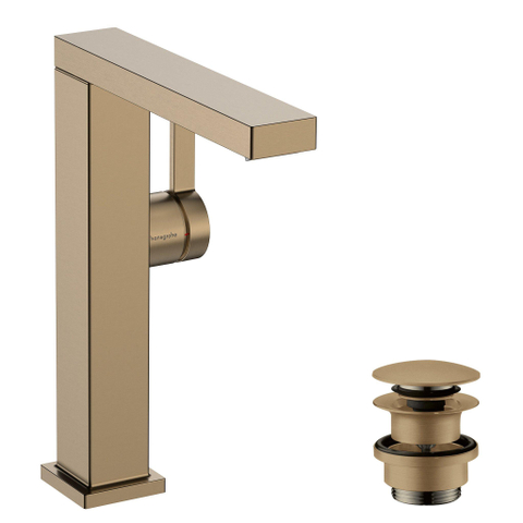 Hansgrohe Tecturis E Mitigeur lavabo - vidage clic-clac - bec pivotant 15.7 cm - bronze brossé SW918425