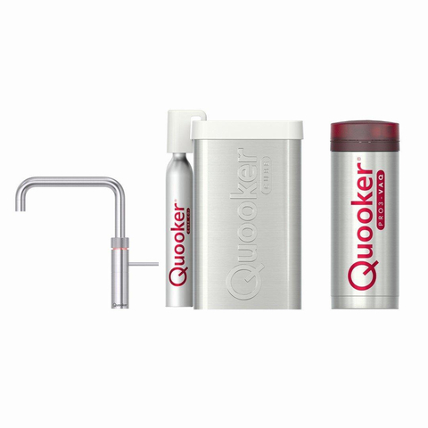 Quooker Fusion Square kokendwaterkraan - draaibare uitloop - PRO3 incl. Cube reservoir - Warm / kokend / bruisend / gefilterd water - RVS SW299705