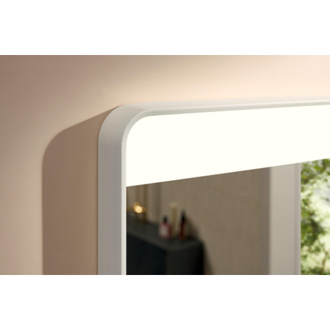 Hansgrohe Xarita Lite Q Miroir - 80x70cm - éclairage led - Horizontal - interrupteur mural - Blanc mat SW1165019
