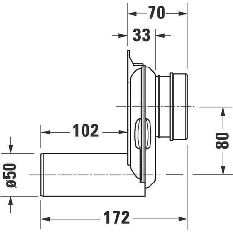 Duravit Urinoirsifon Horizontaal - 50 Mm 0051130000 - grijs/zwart (zwart) SW237753