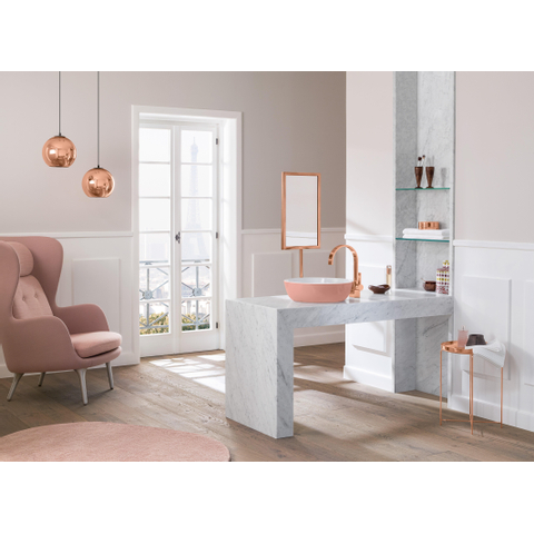Villeroy & Boch Artis opzetwastafel - 43x43cm - zonder kraangat - zonder overloop CeramicPlus - Powder (glans roze) SW68809