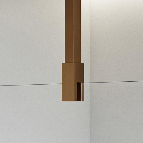 Fortifura Galeria inloopdouche - 40x200cm - helder - glas - plafondarm - PVD - geborsteld koper SW957522