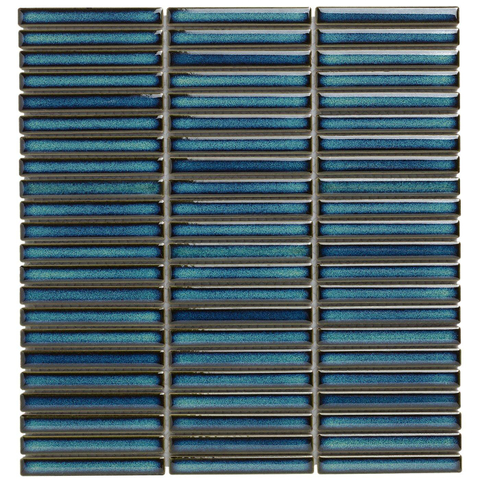 The Mosaic Factory Sevilla mozaïektegel - 28.2x30.8cm - wandtegel - Rechthoek - Porselein Azure Blue speckle Glans SW523999