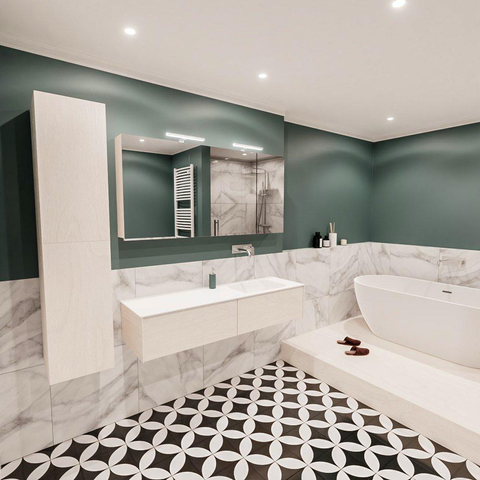ENSEMBLE DE MEUBLE MONDIAZ LUSH - 150cm - 2 tiroirs - lavabo cloud - vasque à droite - 0 trous de robinet - sous-couche SW409529