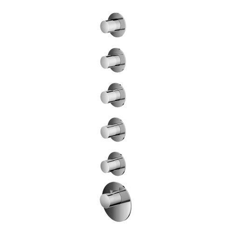 Hotbath Mate Afbouw deel Ext - 5 kr rond geb - geborsteld nikkel (RVS) SW74286