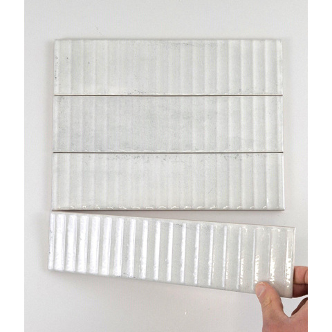 SAMPLE Terravito Sileno Voor wandtegel - 30x7.5cm - 8mm - ribbel - Wit SW1221381