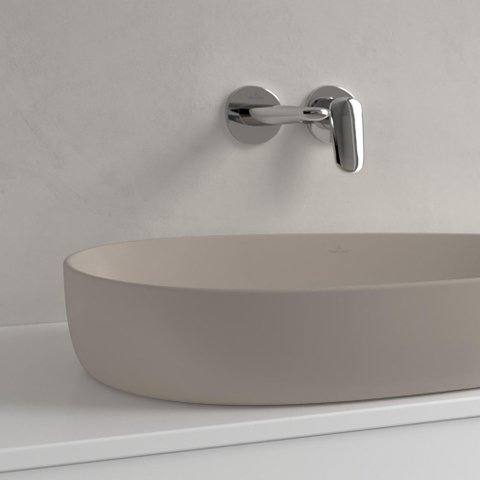 Villeroy & Boch Antao Opzetwastafel - 65x40x14.6cm CeramicPlus - zonder overloop - mat almond (beige) SW917988