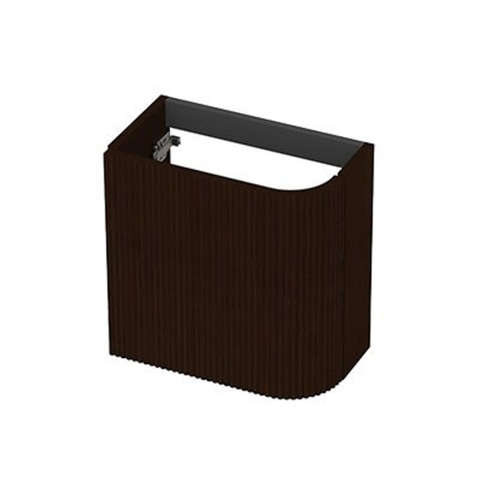 INK Concept R Fonteinonderkast - 40x22x40cm - 1 deur - linksdraaiend - afgeronde hoek - gefreesd - fineer - dark veneer inclusief trevi fontein mat creme cotten OUTLETSTORE STORE43354