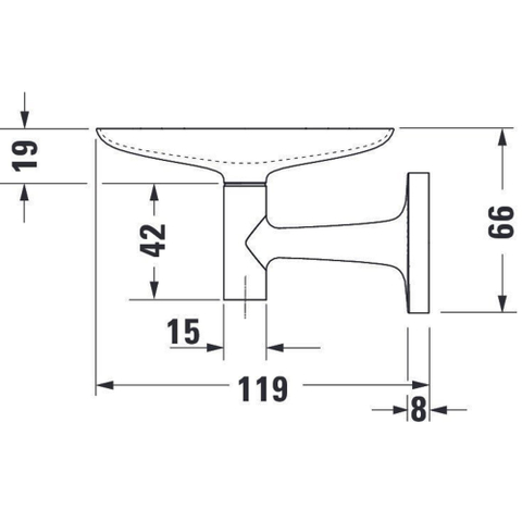 Duravit Starck T Zeephouder - wandmodel - 14x10.6cm -matglas - mat zwart SW297100