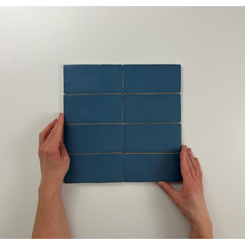 ÉCHANTILLON Terravito Galeno Carrelage mural - 7.5x15cm - 8.5mm - Rectangle - Bleu foncé mat SW736333