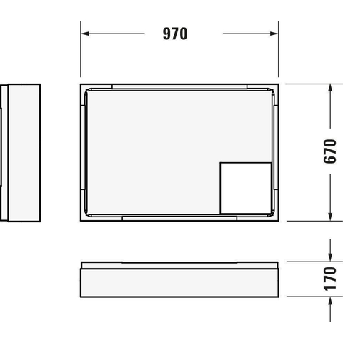Duravit D-code Kunststof douchebak acryl rechthoekig - zonder paneel - 100x70cm - met afvoergat - diameter 90mm - wit 0295842