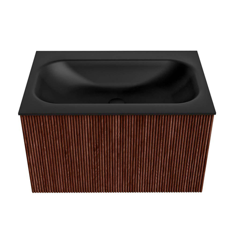 Mondiaz KURVE Badkamermeubelset - 70x46x40cm - 1 lade - wastafel solid surface - midden - zonder kraangat - Ruby SW1415407